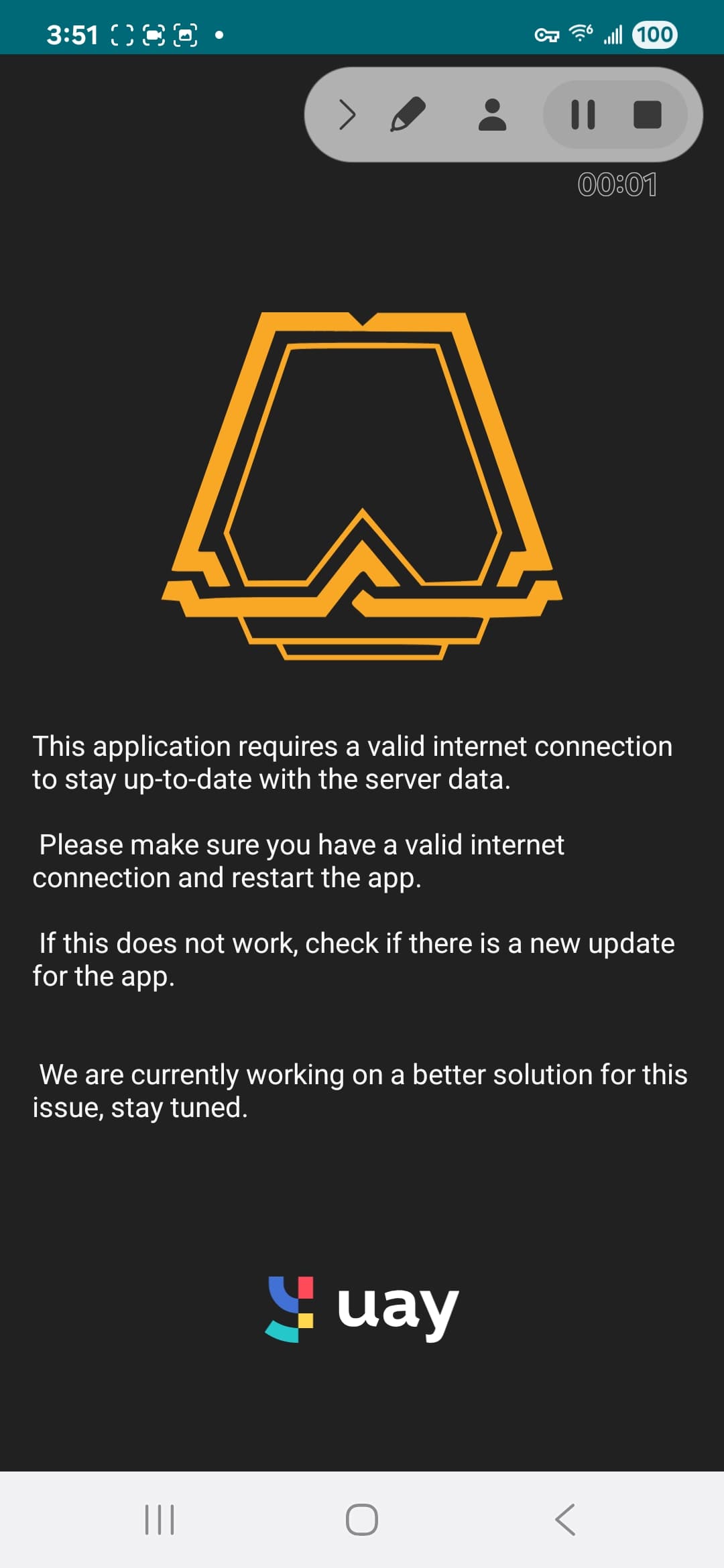 TFTactics connection requirement screen