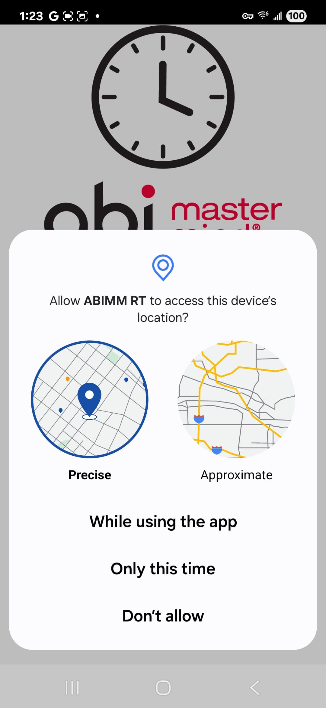 ABIMM RT VirusTotal report - Location permission prompt
