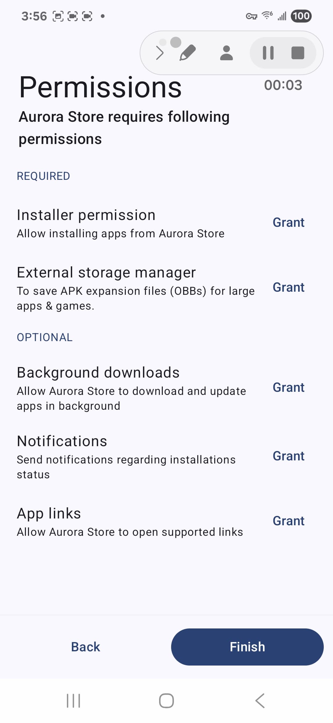 Aurora Store Android screenshot - Sign-in choice