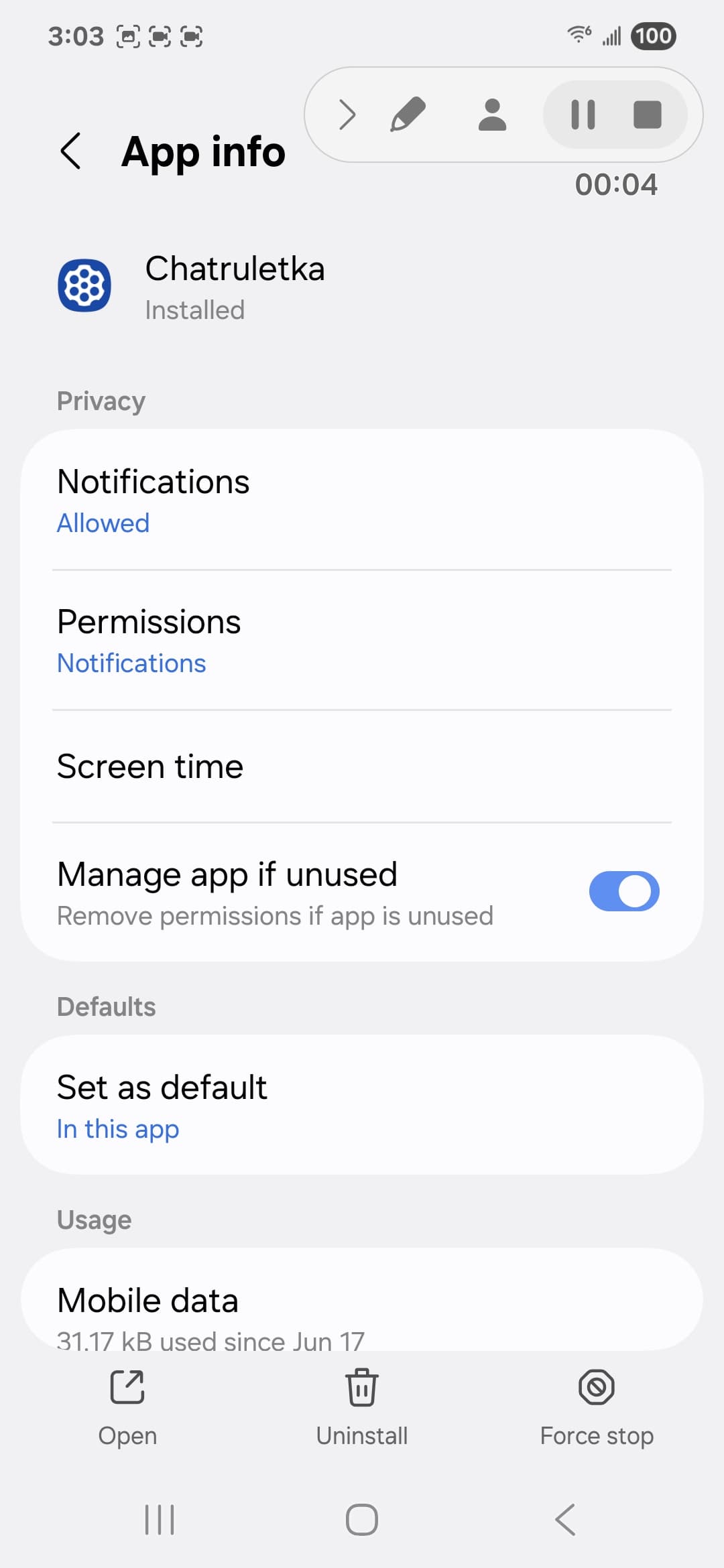 Chatruletka Video Chat VirusTotal report - Android system view 1