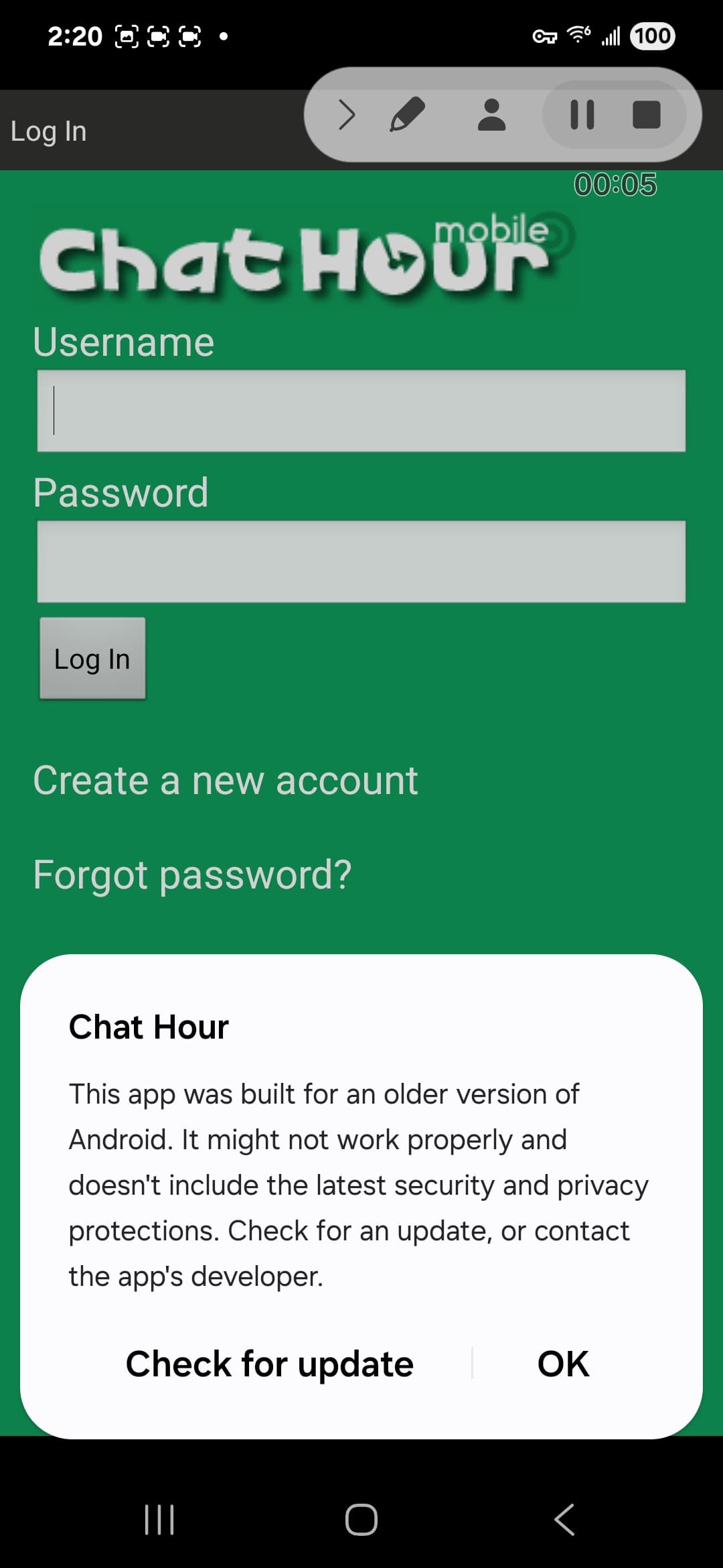 Chat Hour Meet New People interface 1