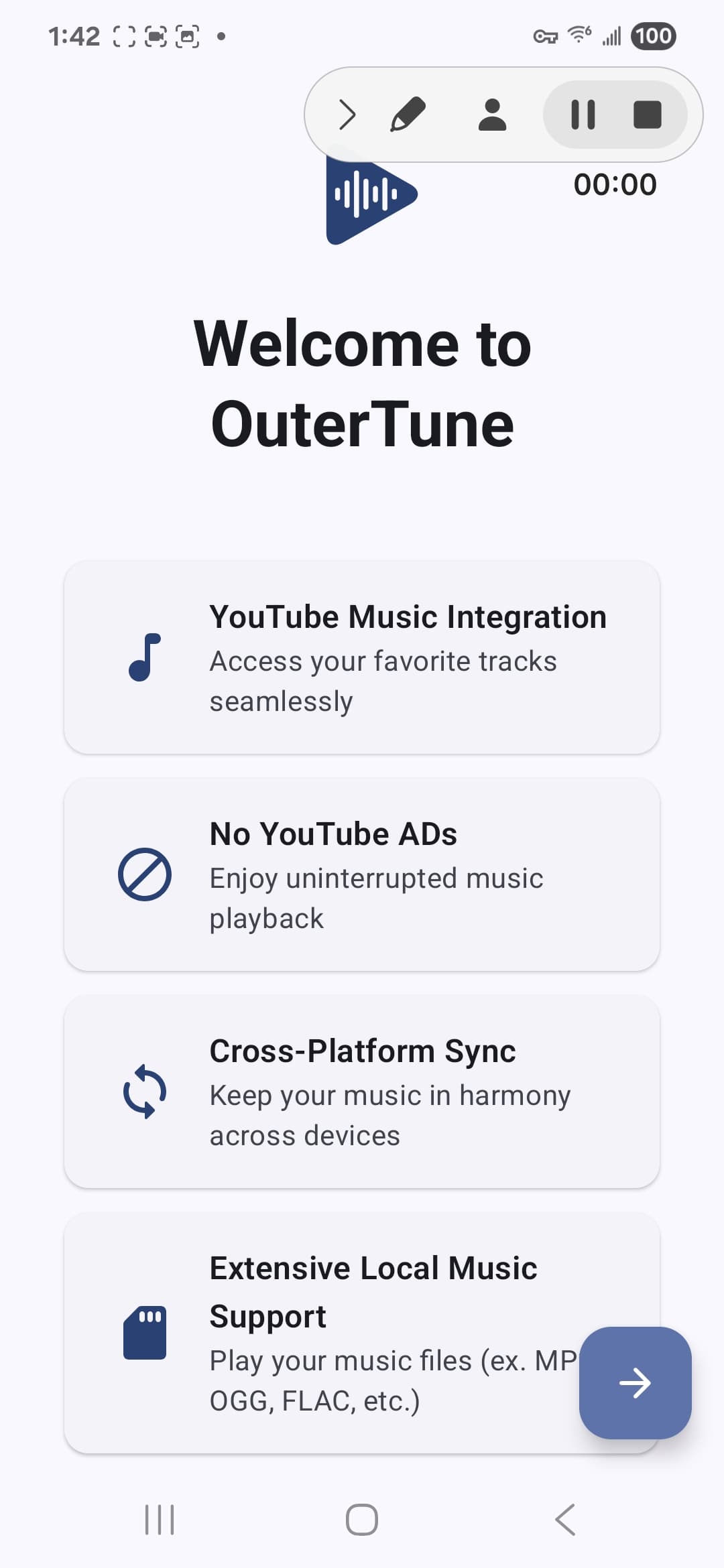 OuterTune interface 1