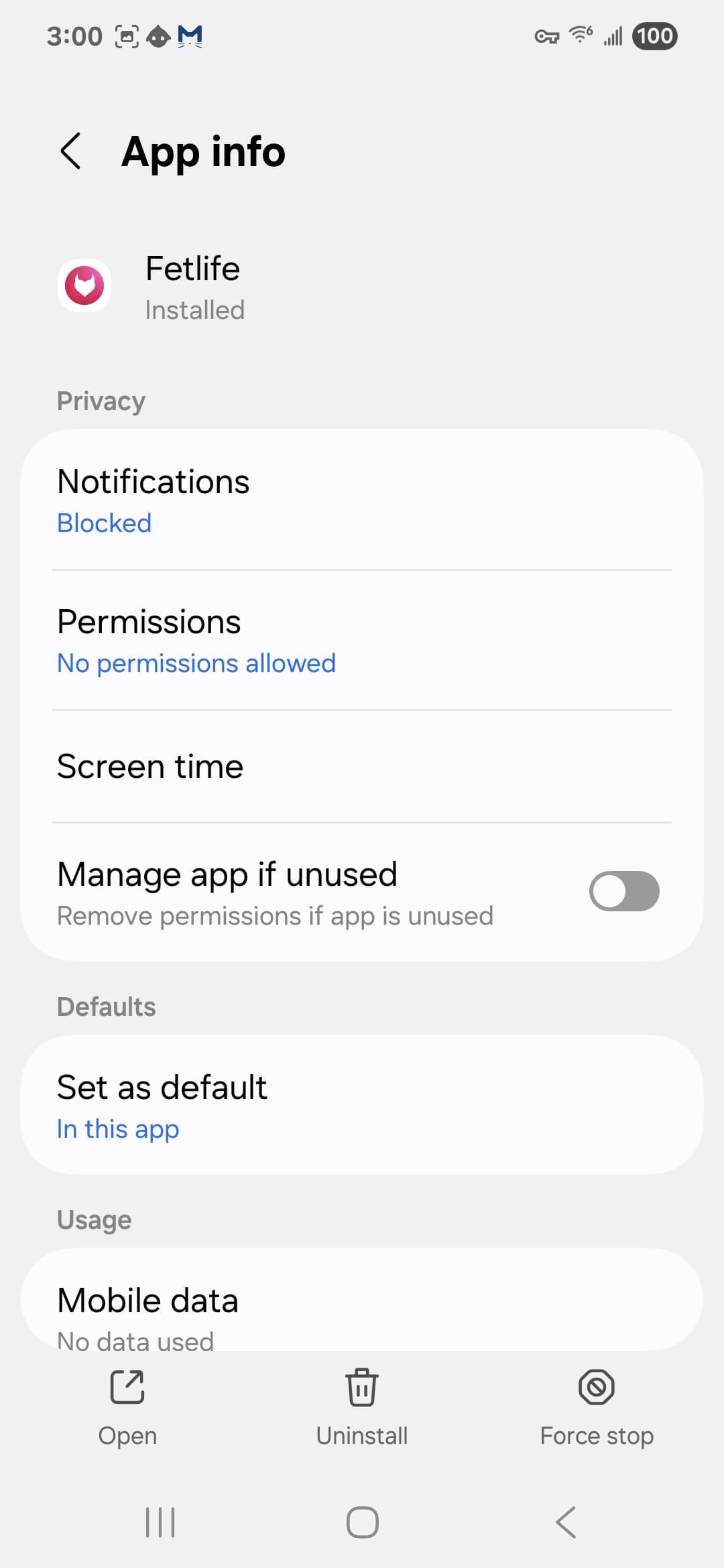 FetLife VirusTotal report - Android permission settings 1