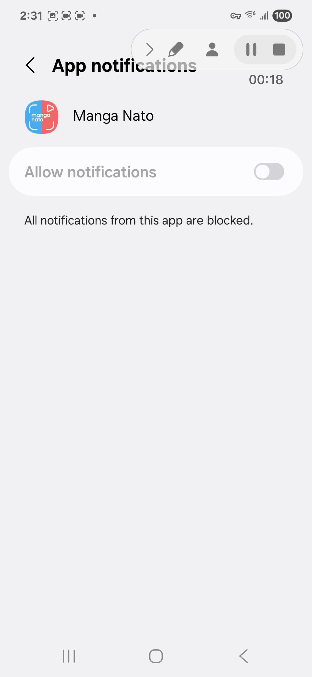 VYVYMANGA VirusTotal report - Notification setting