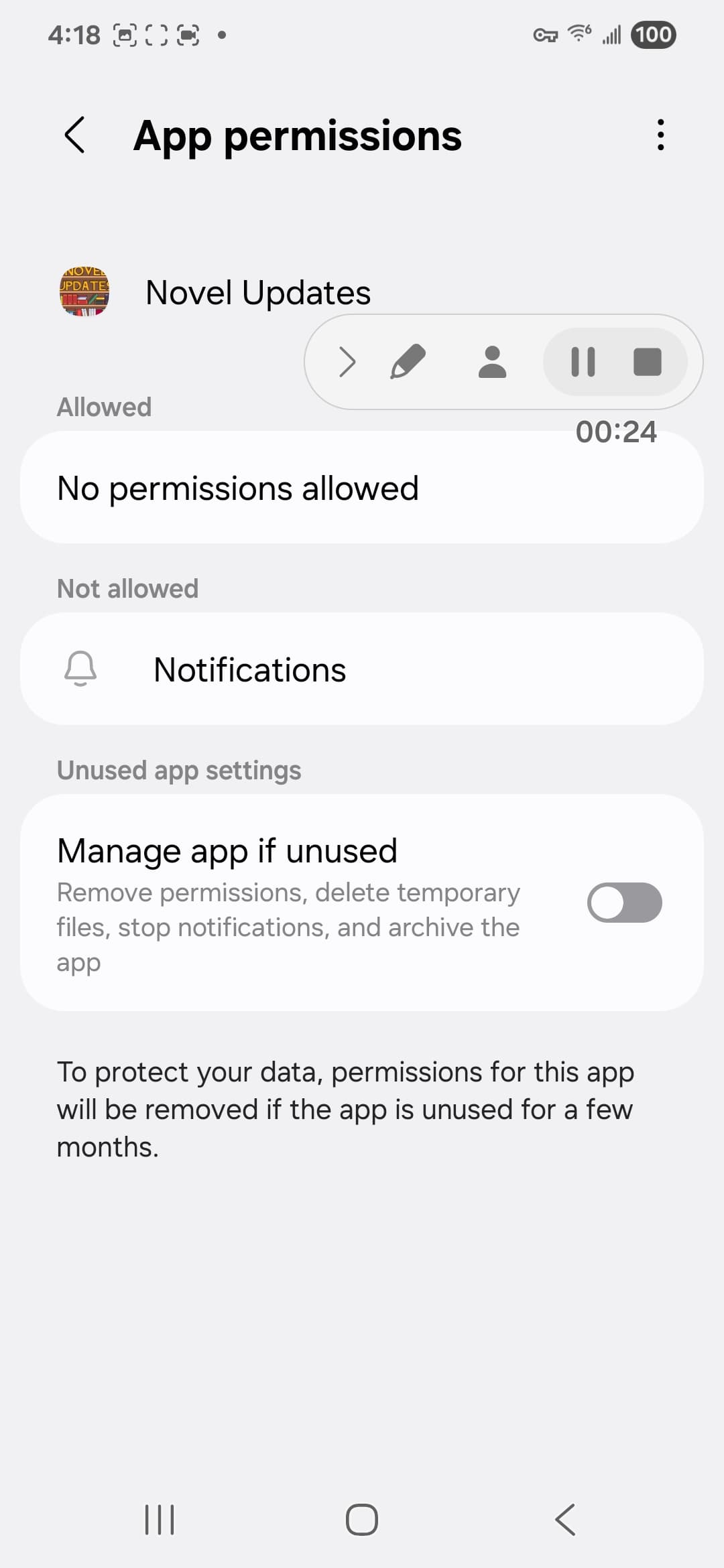 Novel Updates VirusTotal report - Audit 04 Android Permissions