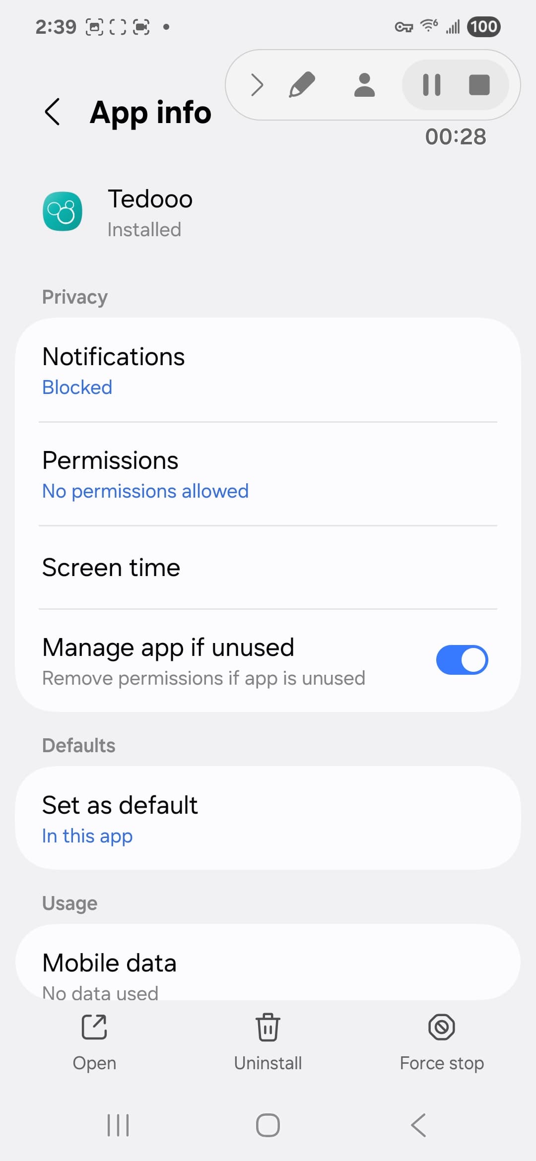 Tedooo VirusTotal report - Android system view 2