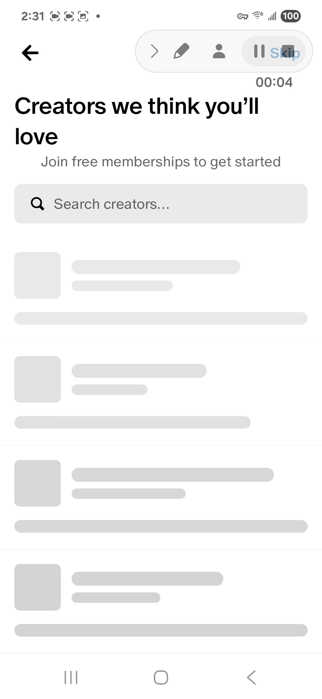 Patreon interface 1