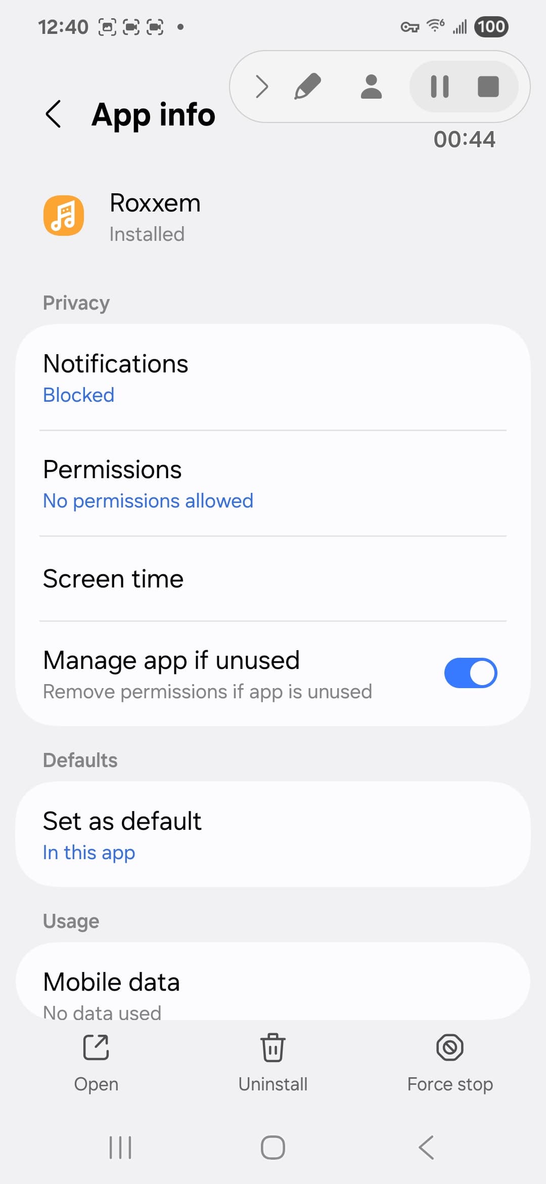 Roxxem VirusTotal report - Android system view 1