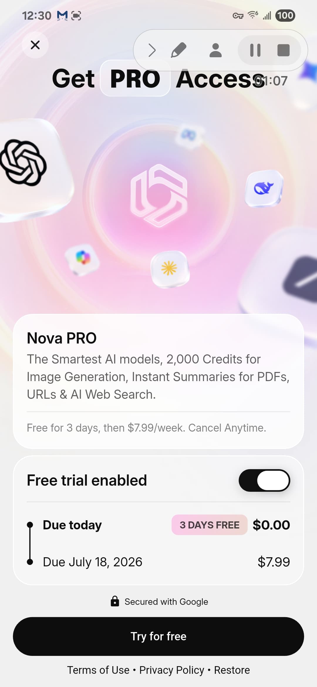 AI Chatbot Nova interface 2