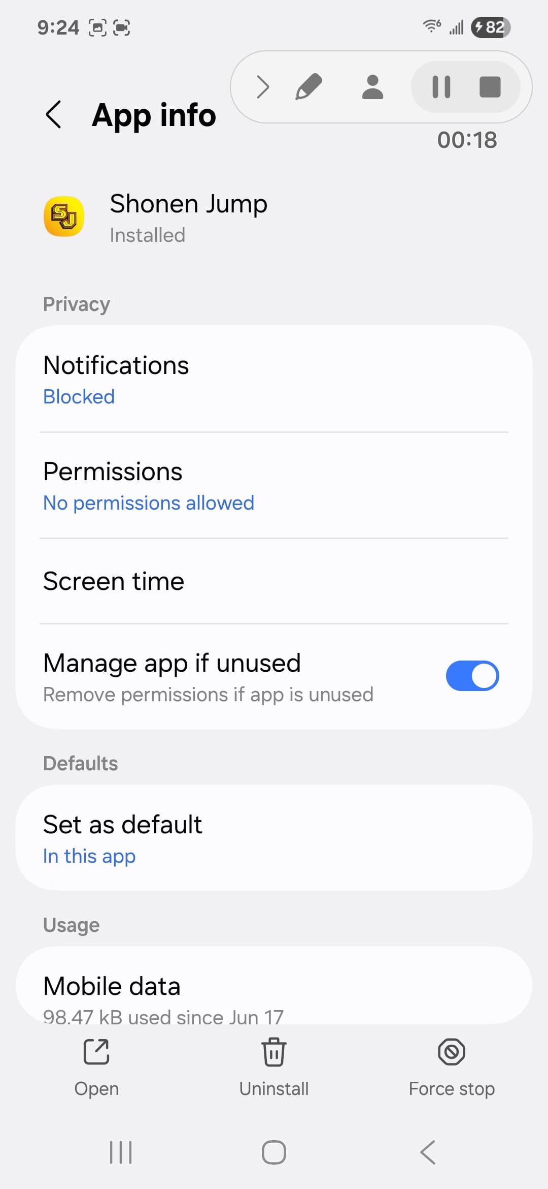 Shonen Jump Manga & Comics VirusTotal report - Android system view 1