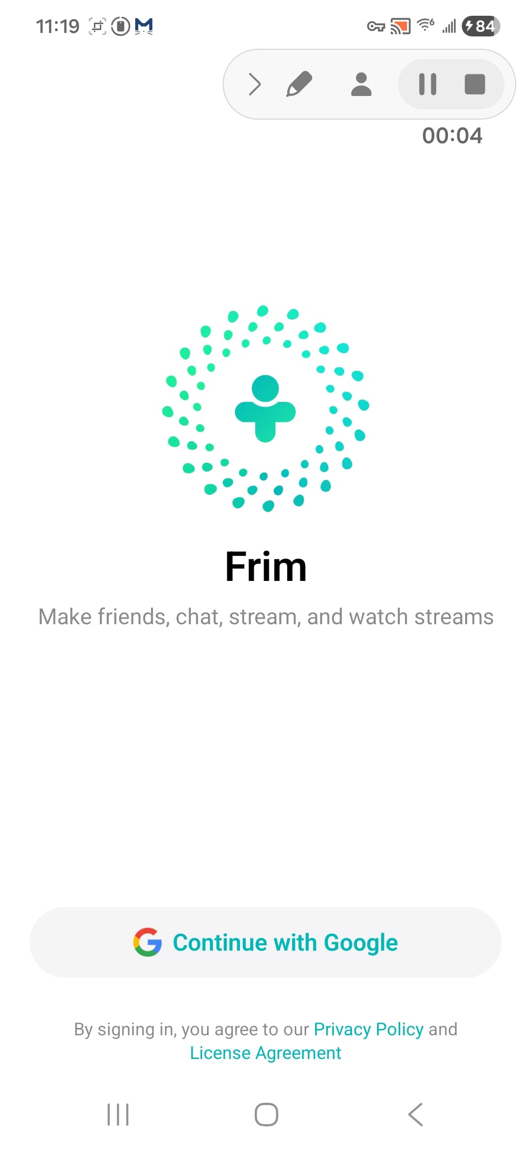 Frim Android screenshot - Screenshot 1