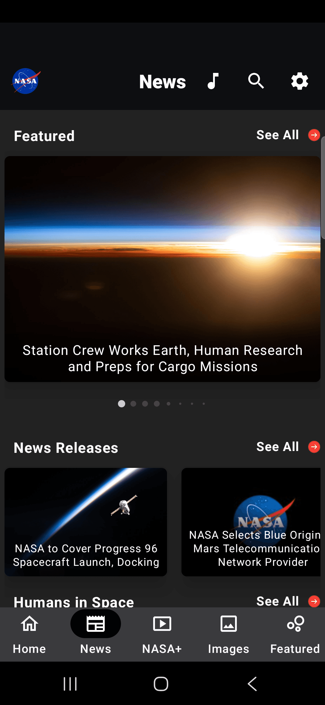 NASA Android screenshot - Screenshot 2