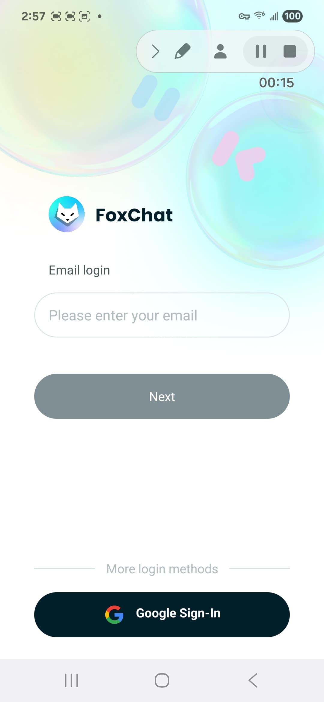 FoxChat interface 1