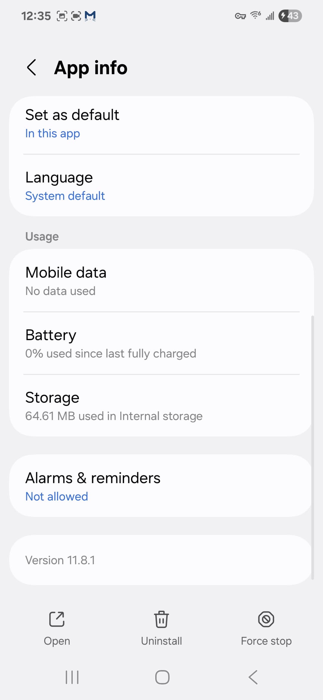 MyMercy Android settings 2