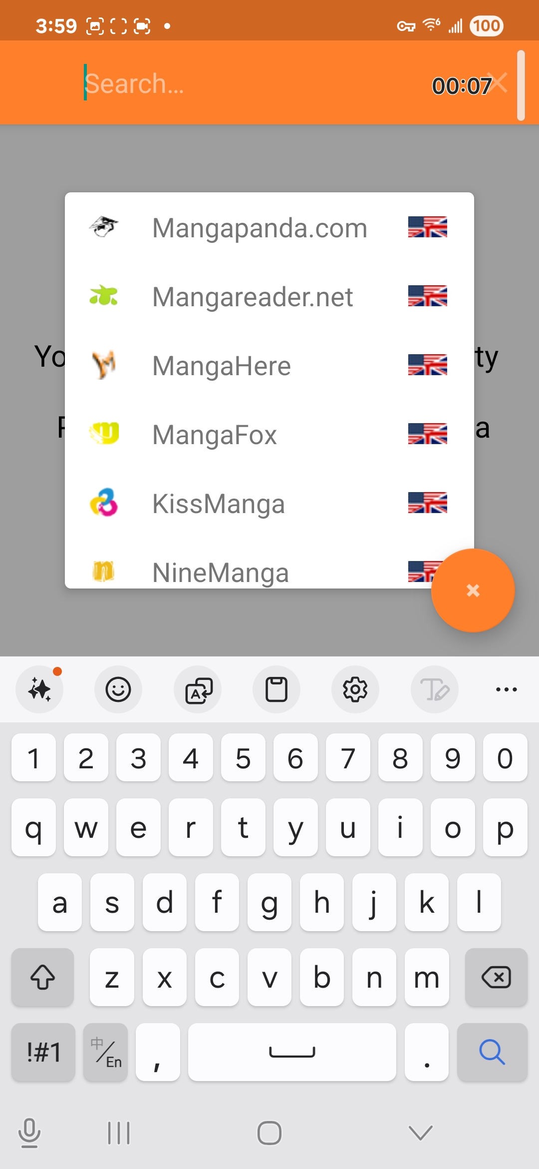 All Manga Android screenshot - App 03 Source Search