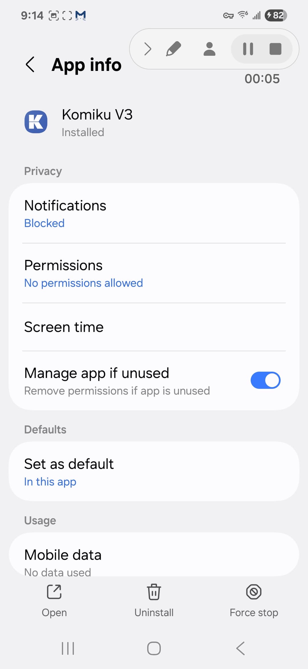 Komiku V3 VirusTotal report - Android system view 1