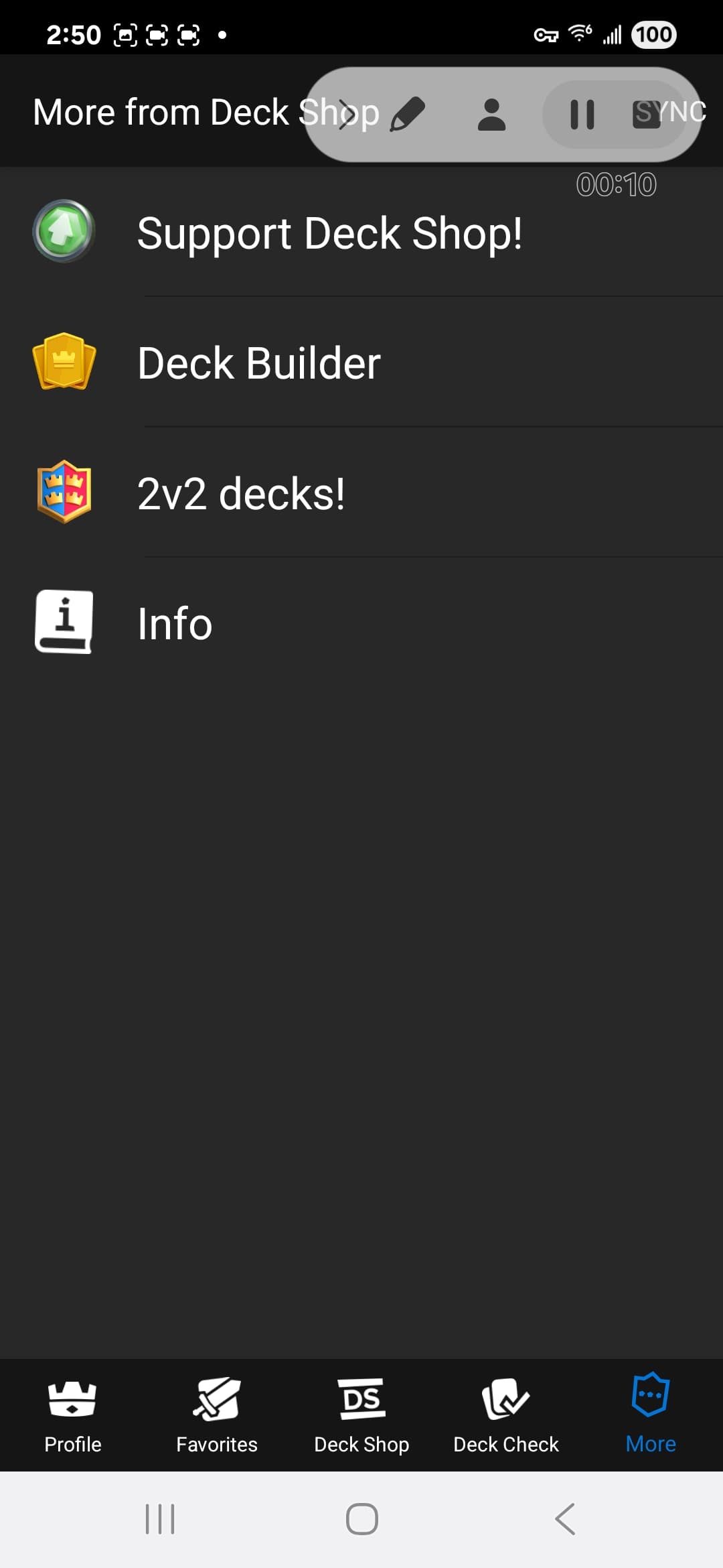 Deck Shop interface 2