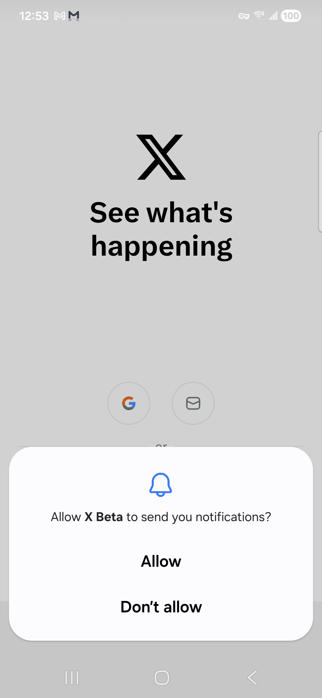 X Beta VirusTotal report - Notification permission prompt
