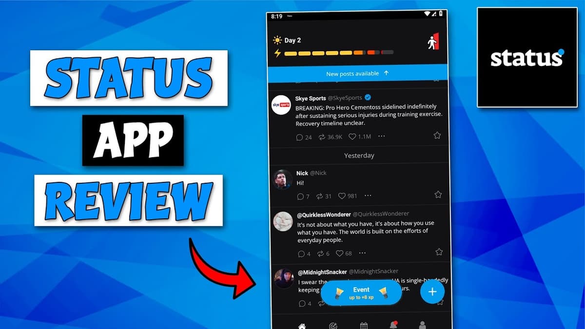 Status third-party video thumbnail